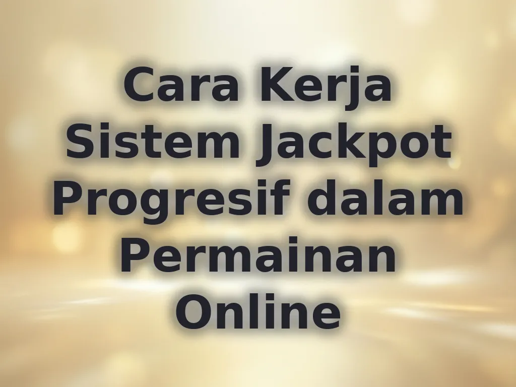 Cara Kerja Sistem Jackpot Progresif dalam Permainan Online